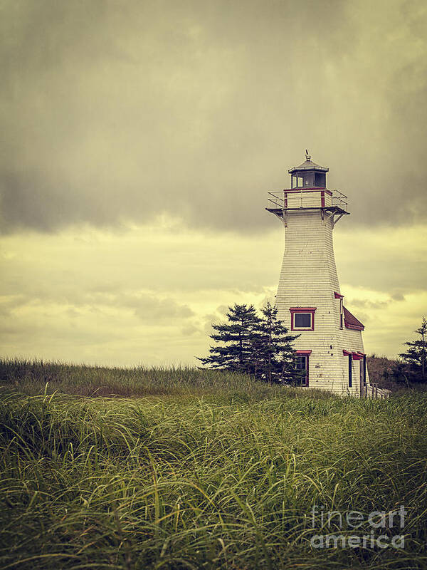Prince Poster featuring the photograph Vintage Lighthouse PEI by Edward Fielding