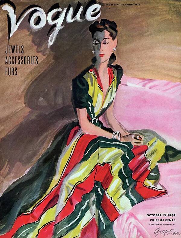 Illustration Poster featuring the photograph Vogue Cover Illustration Of A Woman Wearing by R.S. Grafstrom