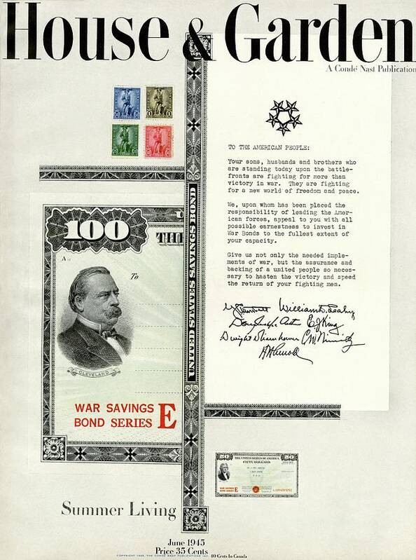 House And Garden Poster featuring the photograph War Bonds, Stamps And A Letter by Priscilla Peck