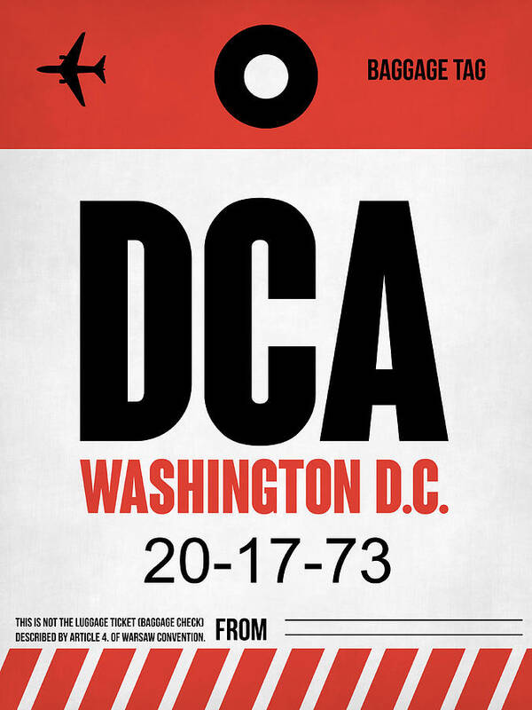  Poster featuring the digital art Washington D.C. Airport Poster 1 by Naxart Studio