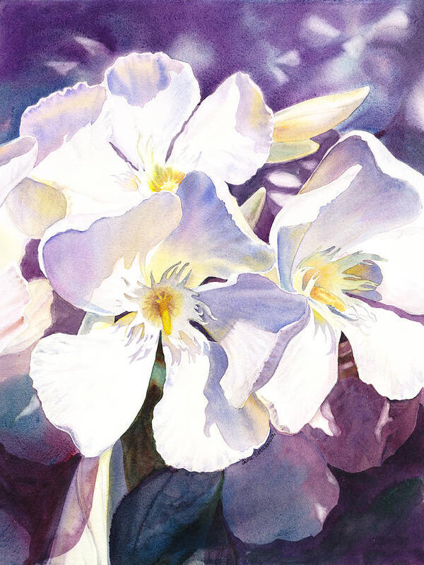 Oleander Poster featuring the painting White Oleander by Irina Sztukowski