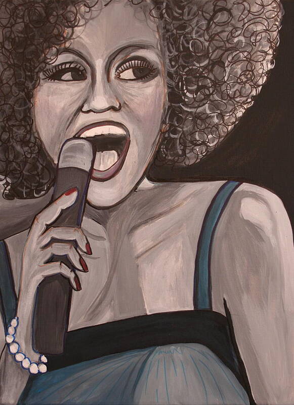 Whitney Houston Poster featuring the painting Whitney Houston by Kate Fortin