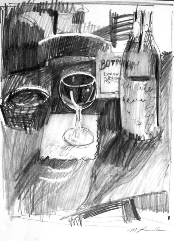 Wine Glass Poster featuring the drawing Wine Glass by Mark Lunde