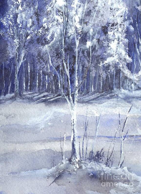 Snow Poster featuring the painting Winter Soltice I by Carol Wisniewski