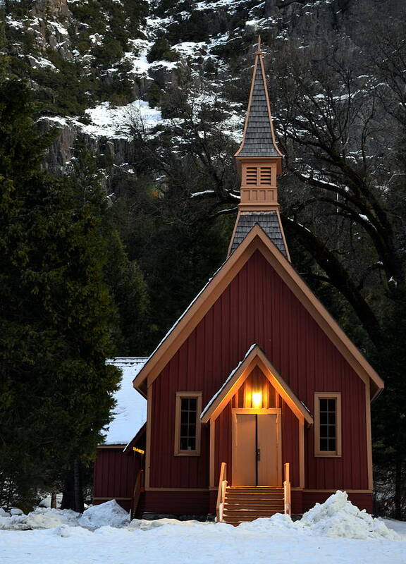 Yosemite Chapel Poster featuring the photograph Yosemite Chapel by Mike Ronnebeck