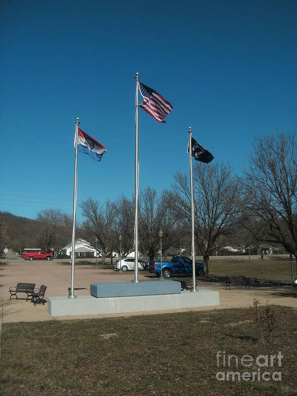 Flag Poster featuring the photograph Flags with Blue Sky #1 by Kip DeVore