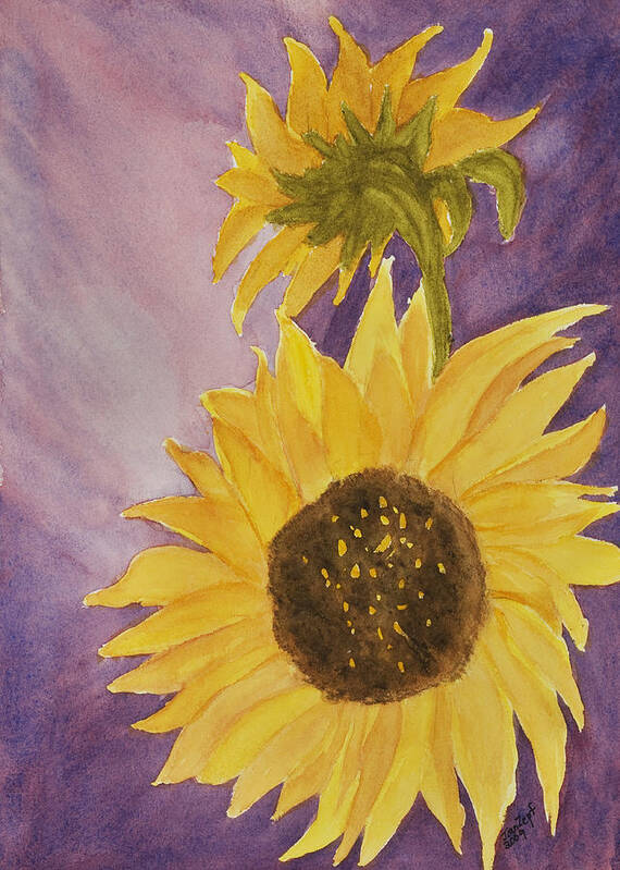 Sunflower Poster featuring the mixed media Keep on the Sunny Side #1 by Joan Zepf