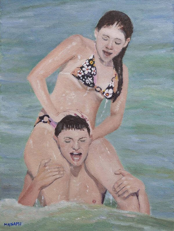Beach Poster featuring the painting Summer Fun #16 by Masami Iida