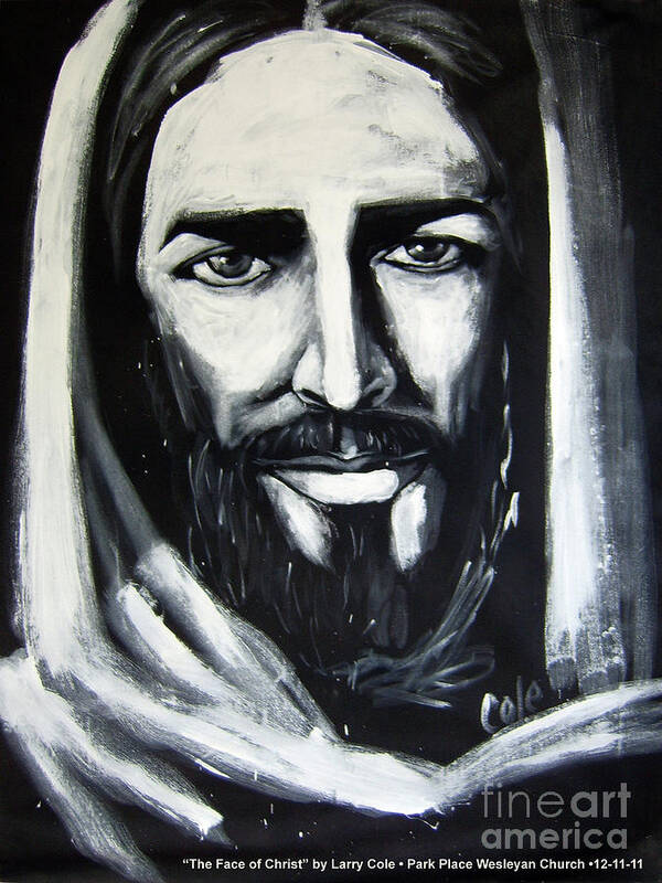 Face Poster featuring the painting Face of Christ #2 by Larry Cole