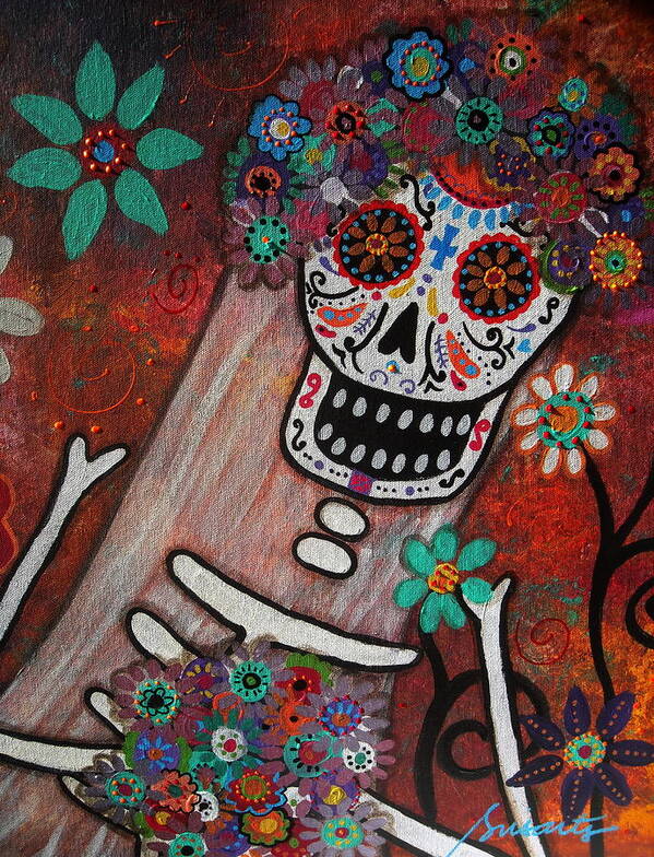 Bride Poster featuring the painting day of the dead BRIDE #4 by Pristine Cartera Turkus