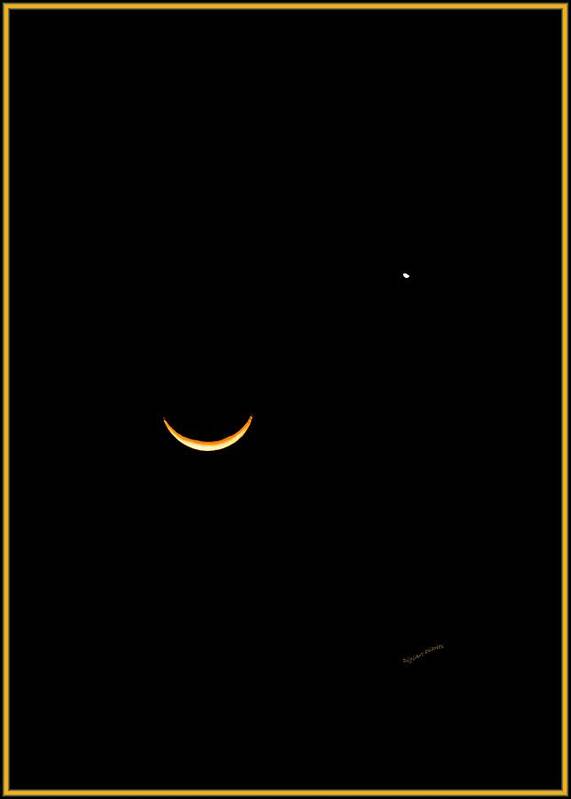 Crescent Moon Poster featuring the photograph A Wink and A Smile by DigiArt Diaries by Vicky B Fuller