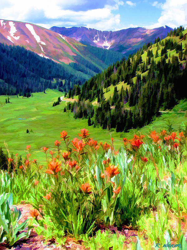 Wildflowers Poster featuring the digital art Above the Valley by Rick Wicker