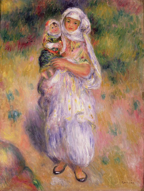 Algerian Poster featuring the painting Algerian Woman and Child by Pierre Auguste Renoir