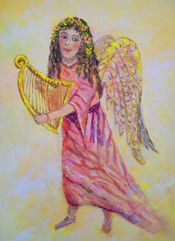 Angel Poster featuring the painting Angel by Lou Ann Bagnall