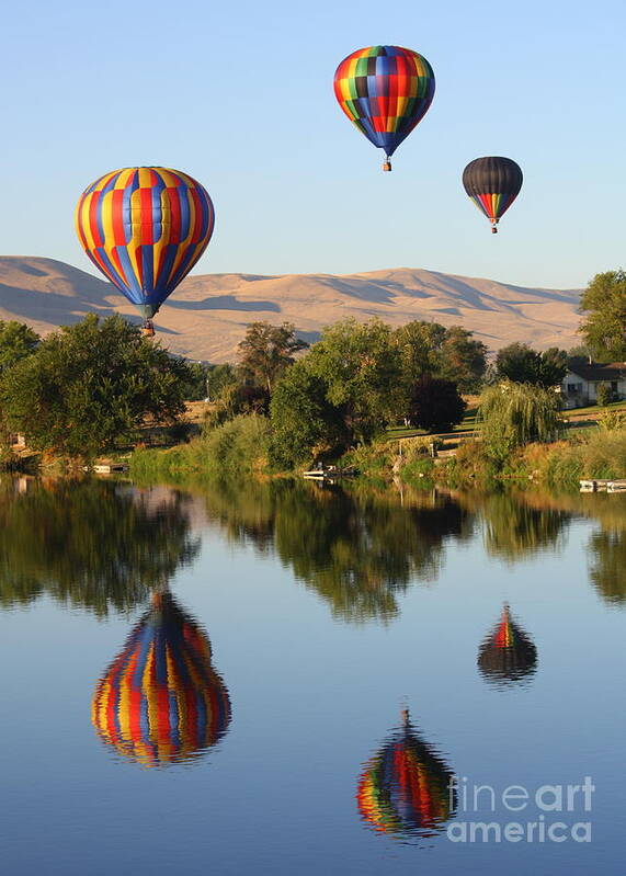 Prosser Poster featuring the photograph Balloons over Horse Heaven by Carol Groenen