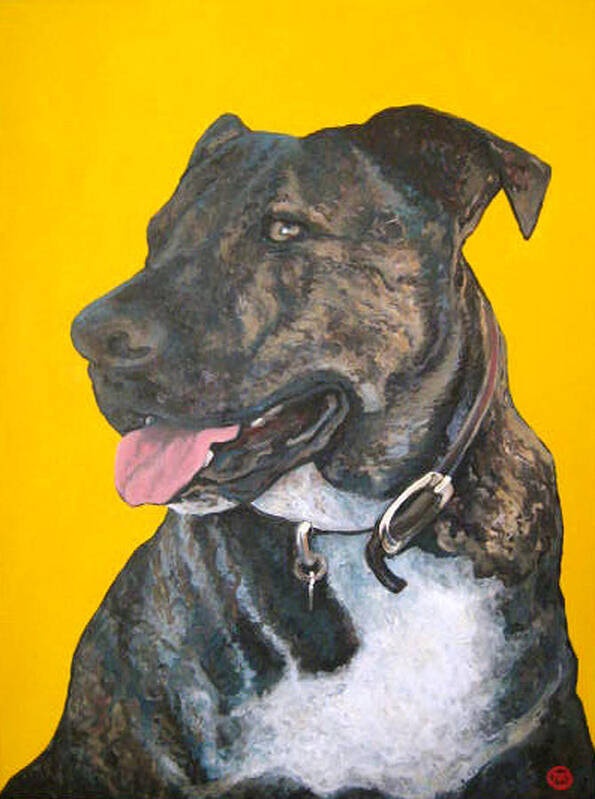 Dog Portrait Poster featuring the painting Buddy by Tom Roderick