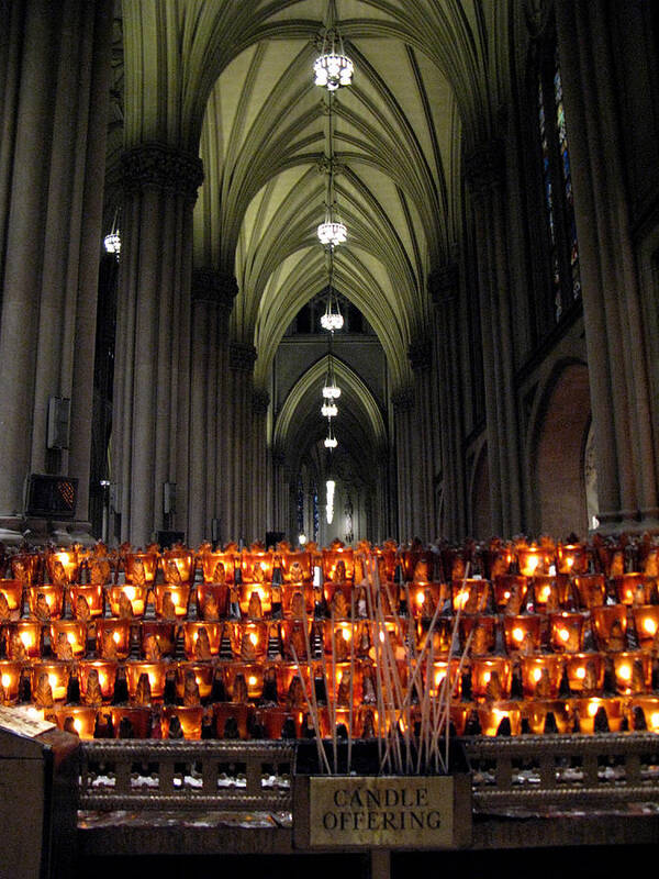 St. Patrick's Cathedral Poster featuring the photograph Candle Offering by Cornelis Verwaal