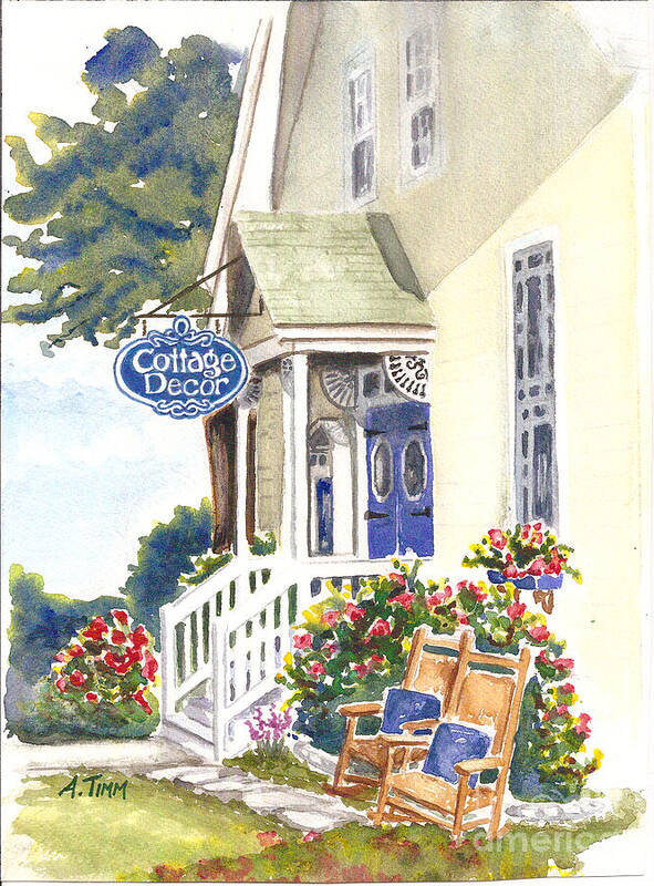  Poster featuring the painting Cottage Decor by Andrea Timm