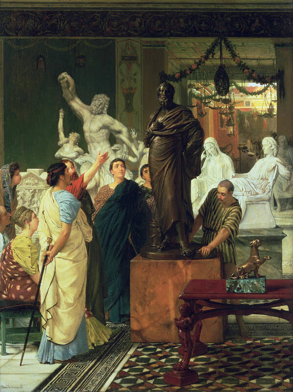 Dealer Poster featuring the painting Dealer in Statues by Lawrence Alma-Tadema