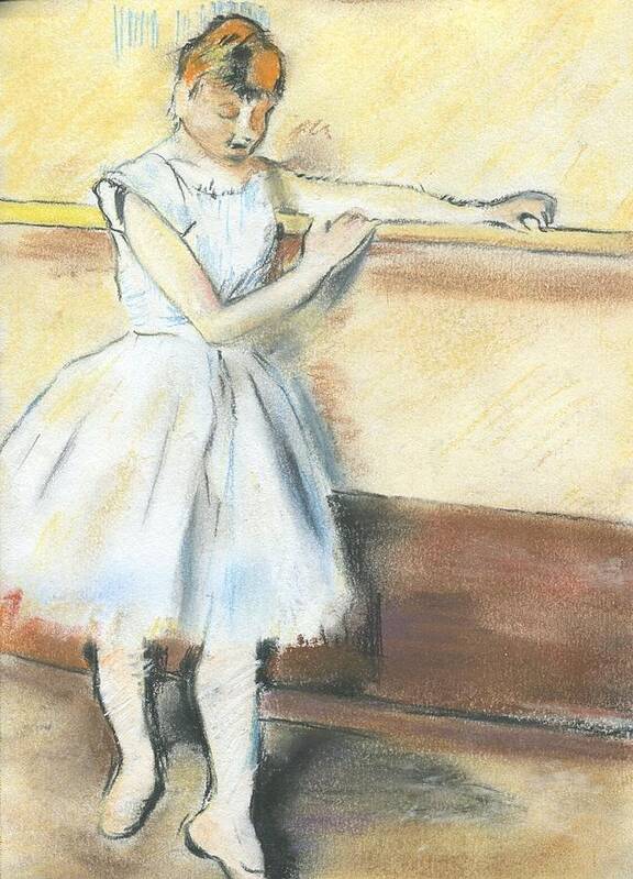 Degas Poster featuring the drawing Degas's Ballerina by Amanda Faries