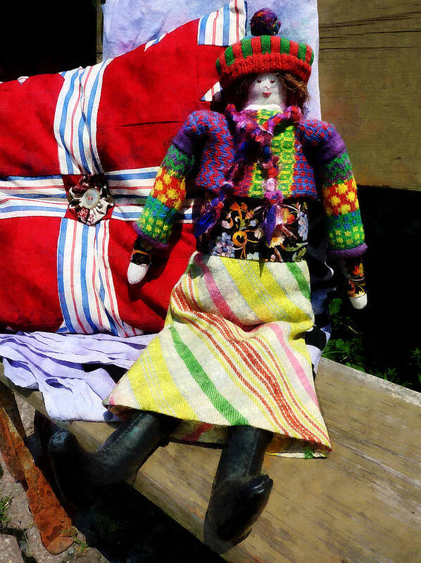 Doll Poster featuring the photograph Doll in Colorful Outfit by Susan Savad
