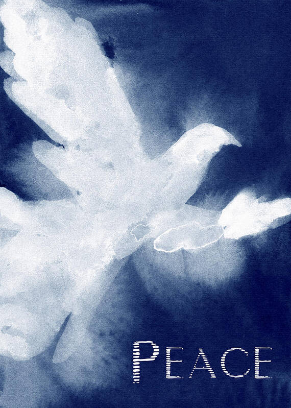 White Dove Poster featuring the painting Dove Peace Holiday Card by Beverly Brown