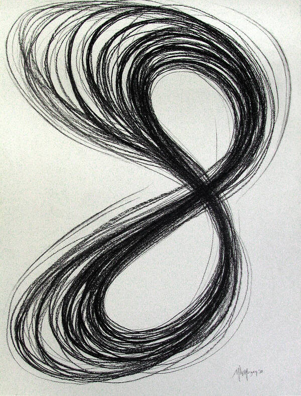 The Number Eight Poster featuring the drawing Figure Eight Study Number Eleven by Michael Morgan