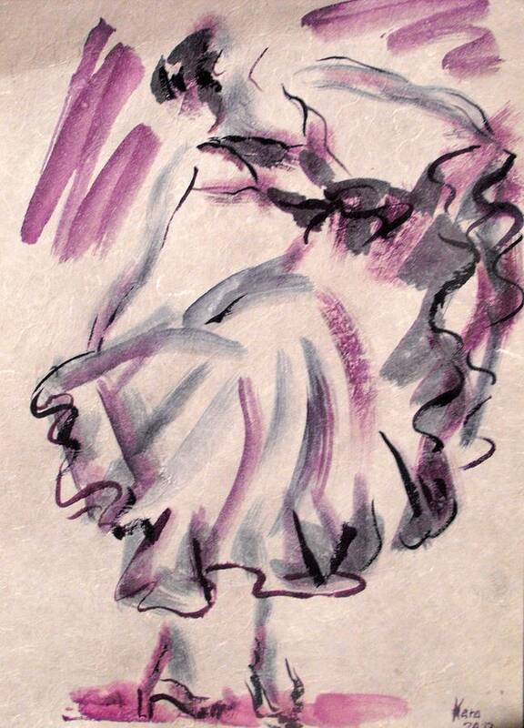 Flamenco Poster featuring the painting Flamenco Dancer 12 by Koro Arandia