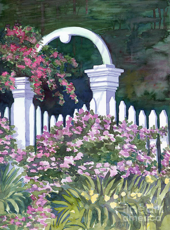 Garden Poster featuring the painting Garden Gate by Audrey Peaty