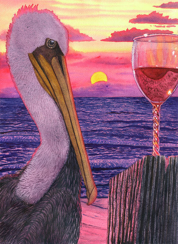 Sunset Poster featuring the painting Gone Coastal by Catherine G McElroy