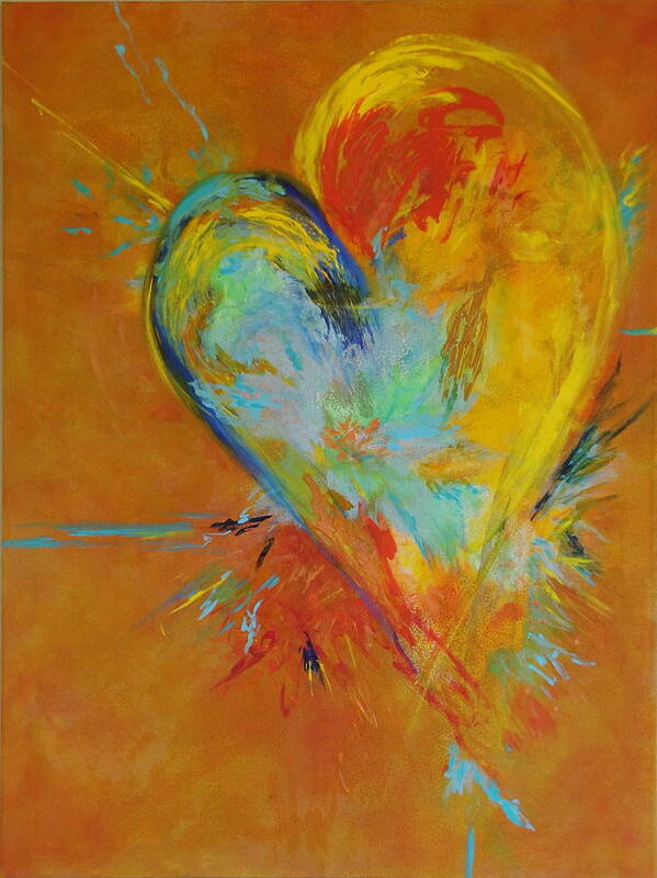 Heart Passion Love Free Poster featuring the painting Heart by Sabra Chili