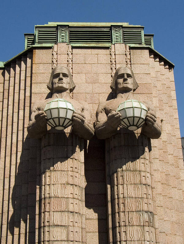 Statues Poster featuring the photograph Helsinki Station by David Harding