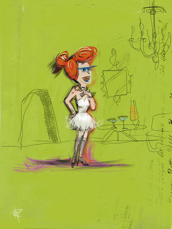 Wilma Flintstone Poster featuring the mixed media Hot Wilma by Russell Pierce