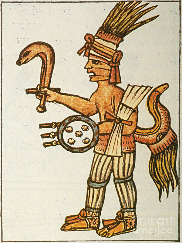 History Poster featuring the photograph Huitzilopochtli, Aztec God Of War, 16th by Photo Researchers