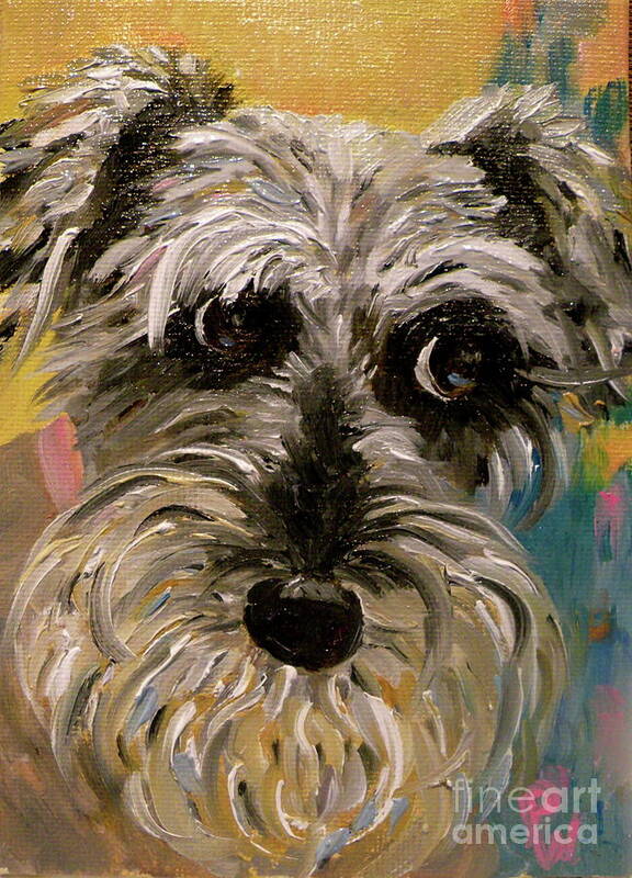 Schnauzer Poster featuring the painting Li'l Millie by Patsy Walton
