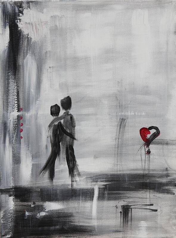 Love Poster featuring the painting Love Story 1 by Sladjana Lazarevic