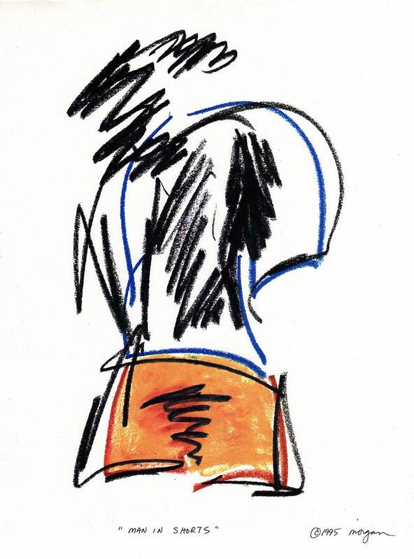 Quick Sketch Poster featuring the drawing Man in Shorts by Patrick Morgan