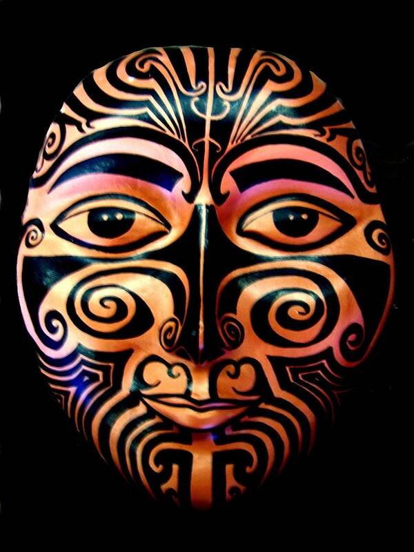 Maori Poster featuring the sculpture Maori Mask by MB Dallocchio