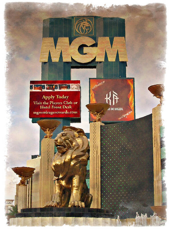 Las Poster featuring the photograph MGM Marquee - IMPRESSIONS by Ricky Barnard