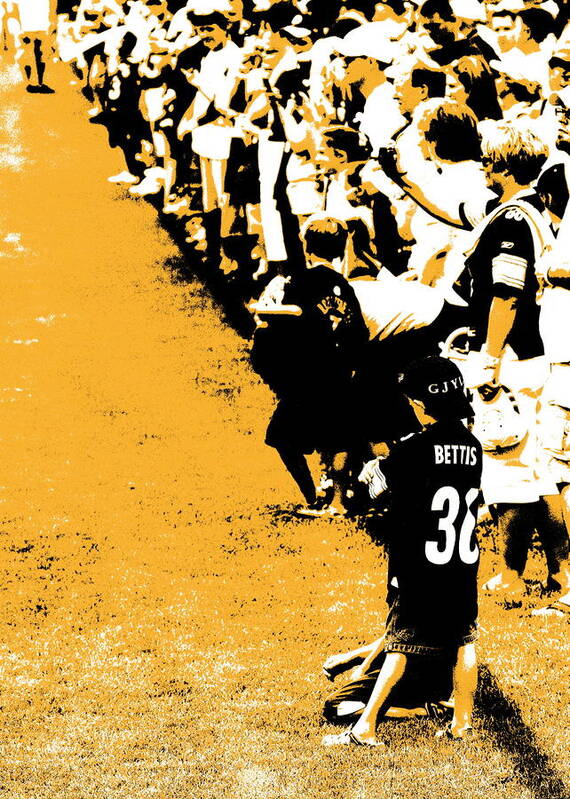 Pittsburgh Poster featuring the photograph Number 1 Bettis Fan - Black and Gold by Angela Rath
