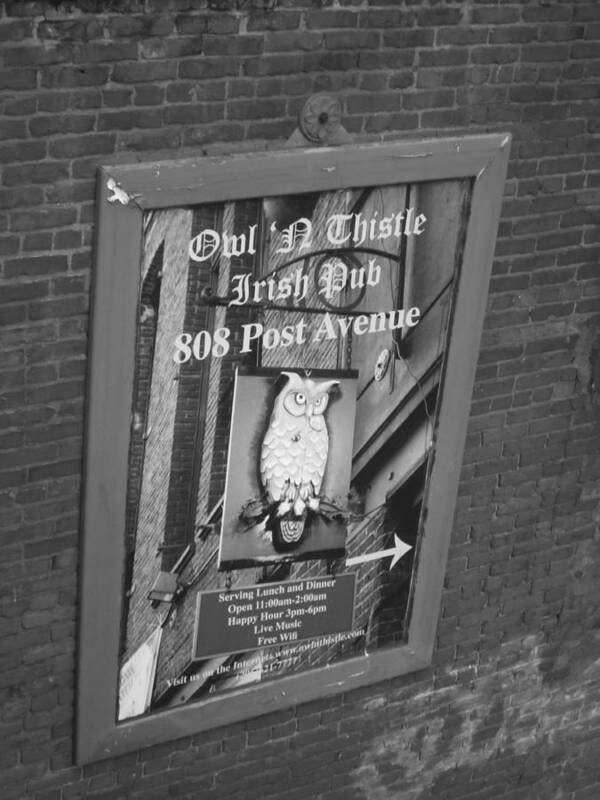 The Owl N Thistle Irish Pub Poster featuring the photograph Owl And Thistle Irish Pub by Kym Backland