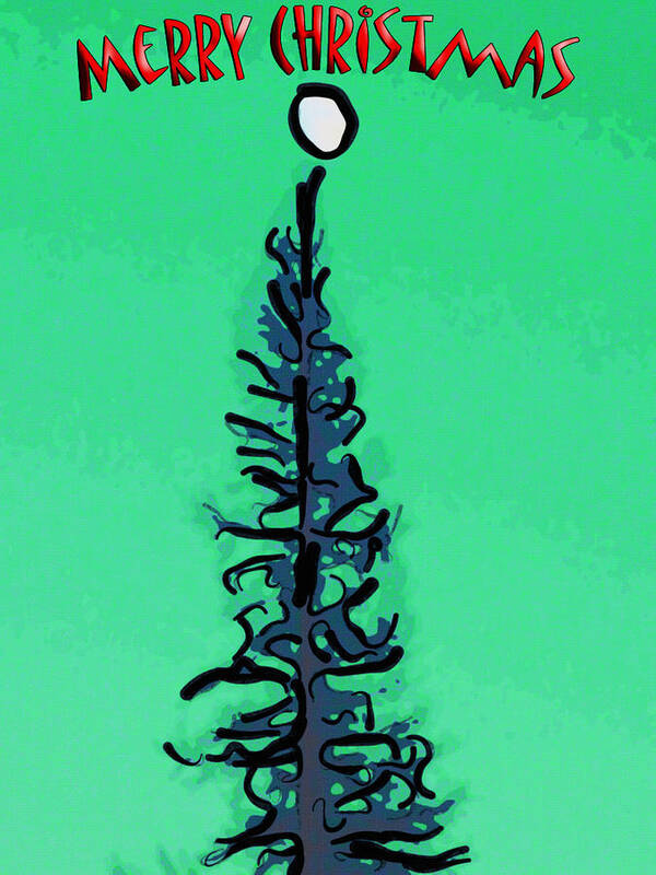 Tree Poster featuring the mixed media Pine Tree Christmas by Rob Tullis