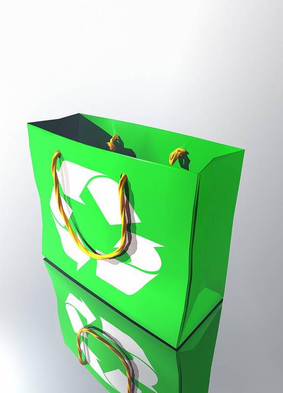 Digitally Generated Image Poster featuring the photograph Reusable Shopping Bag, Artwork by Victor Habbick Visions