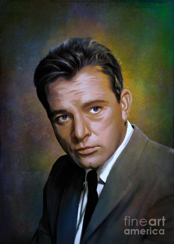 Richard Poster featuring the painting Richard Burton by Andrzej Szczerski