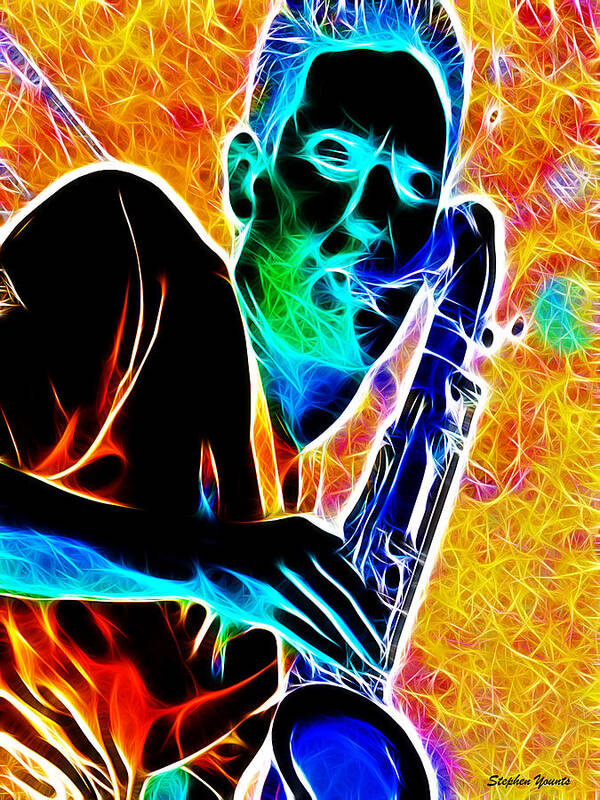 Sax Poster featuring the digital art Sax by Stephen Younts