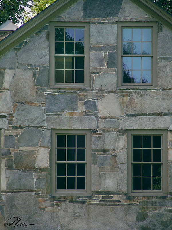 Stone_house Poster featuring the photograph Stonehouse Windows by Nancy Griswold