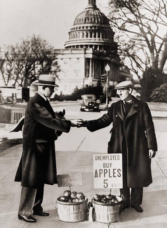 History Poster featuring the photograph The Great Depression. Unemployed Man by Everett