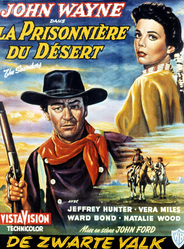 1956 Movies Poster featuring the photograph The Searchers, Aka La Prisonniere Du by Everett