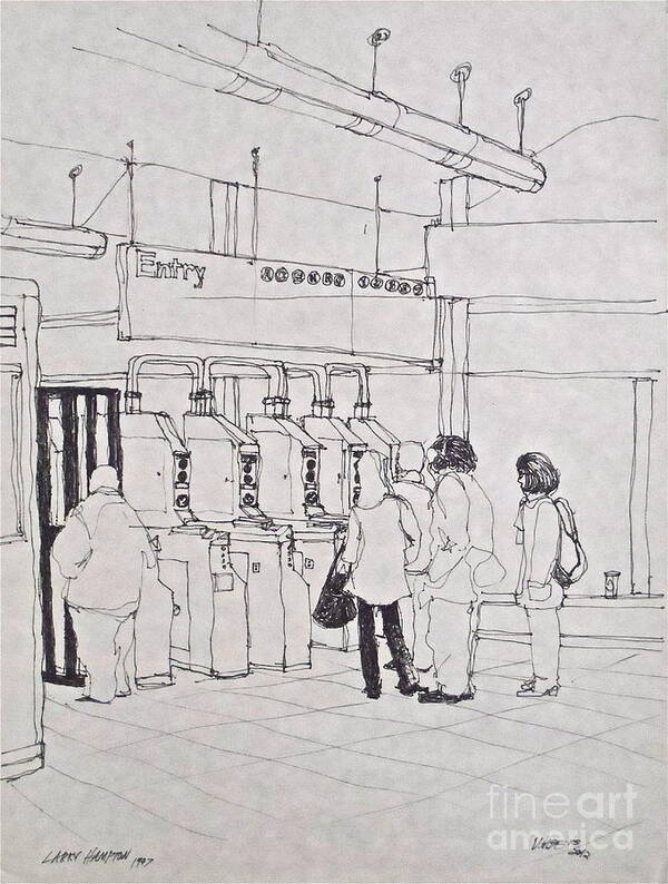 Turnstile Poster featuring the drawing Your Turn by Wade Hampton