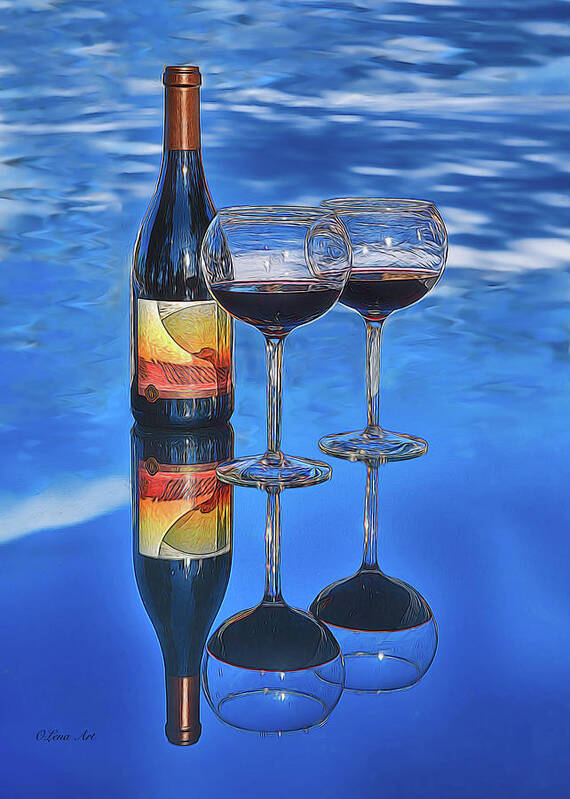Wine Bottles Poster featuring the photograph Bottle of Wine by OLena Art by Lena Owens - Vibrant Design and